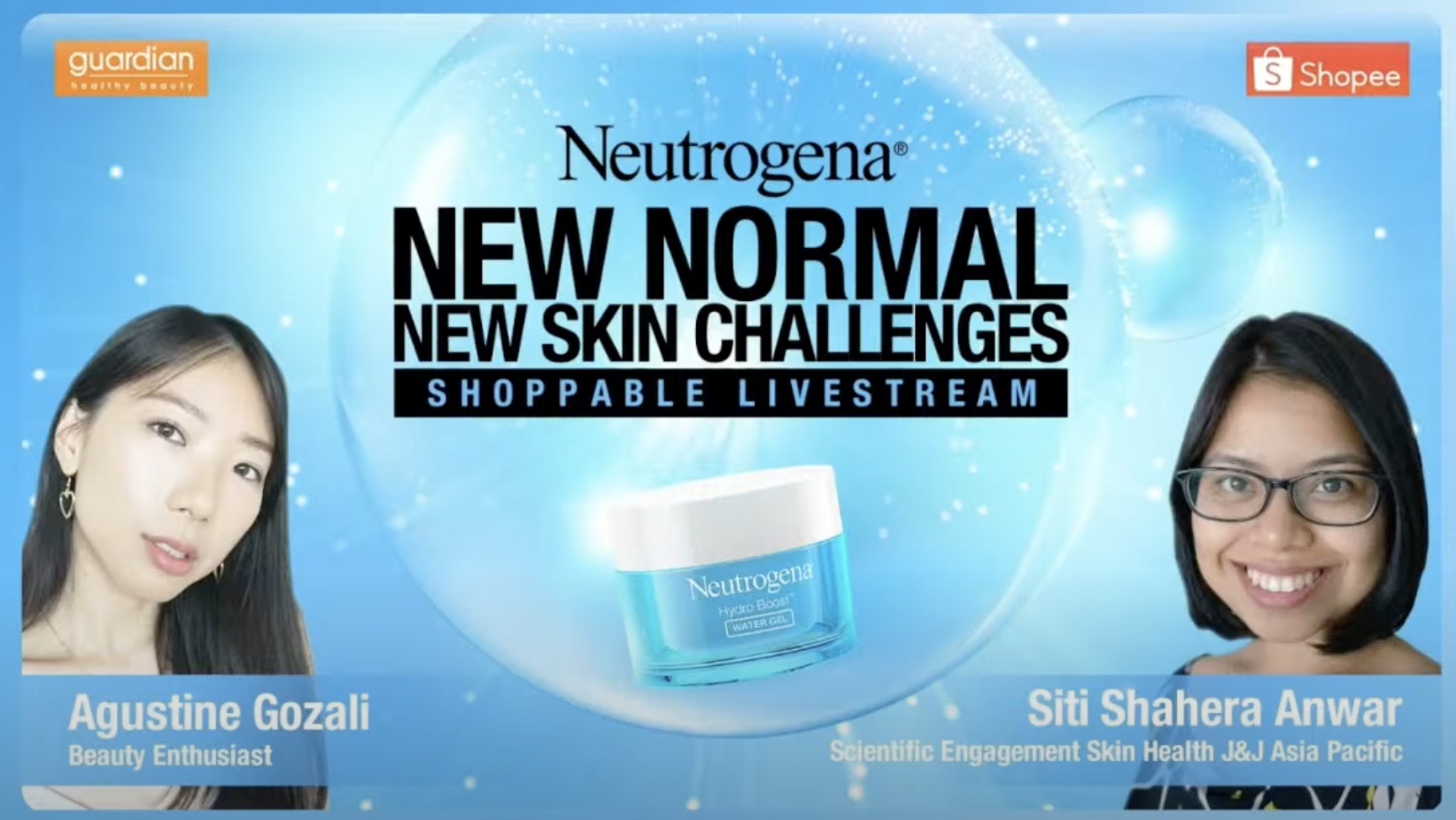 Neutrogena shoppable livestream key visual with Siti Shahera Anwar